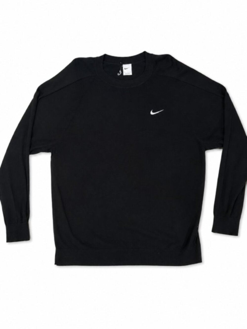 Nike Black Embroidered Swoosh Crewneck Sweatshirt XXL 2XL